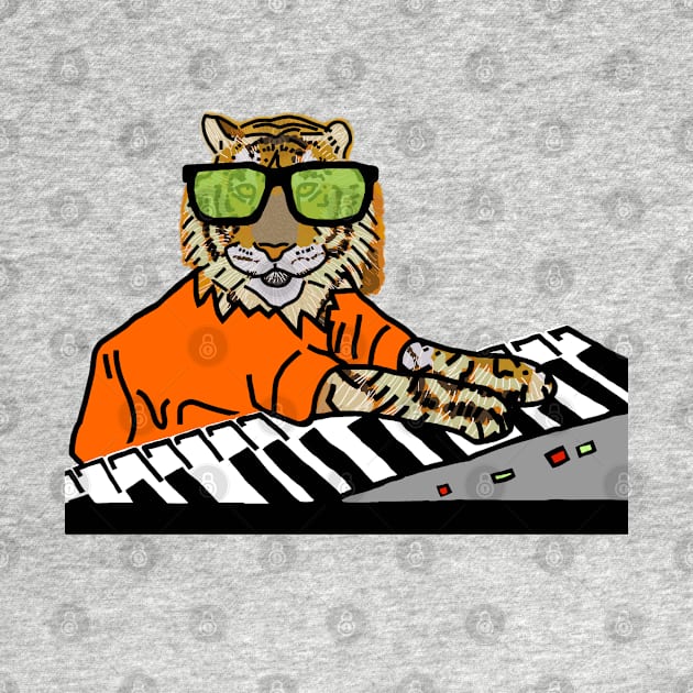 Cool Tiger With Glasses Makes Music by ellenhenryart